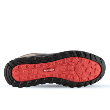 Zapatilla Hiking Senderismo Hombre Taupe Rojo Michelin Dr28