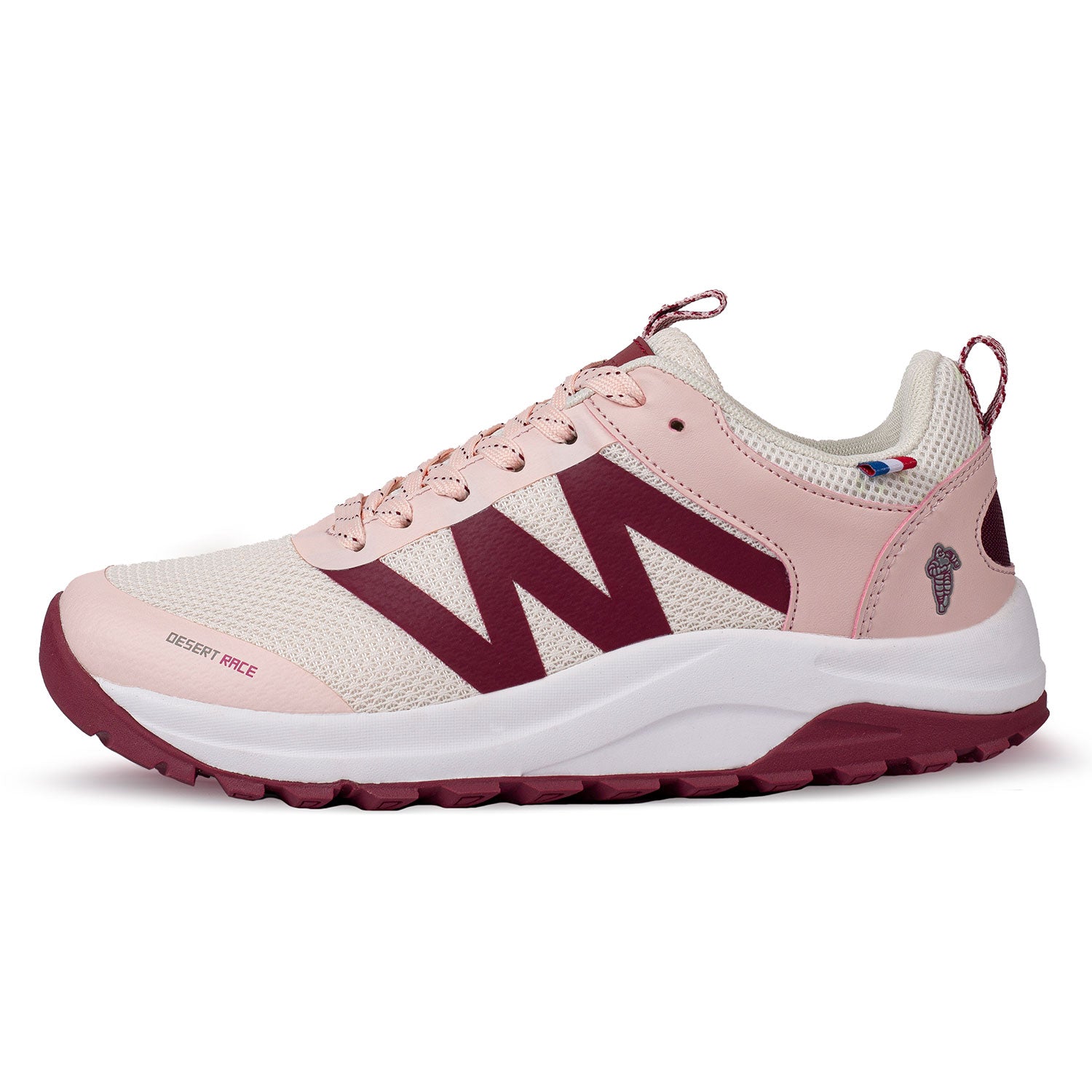 WOMEN'S TRAIL RUNNING SHOE PINK WHITE MICHELIN FOOTWEAR DR15