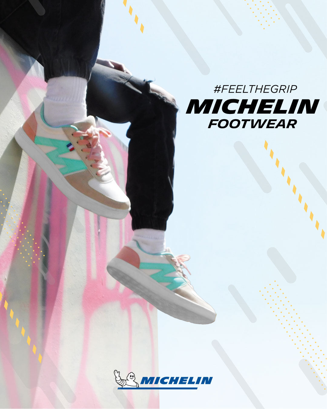 WOMEN'S URBAN STREET SNEAKER WHITE PINK MICHELIN FOOTWEAR PS15